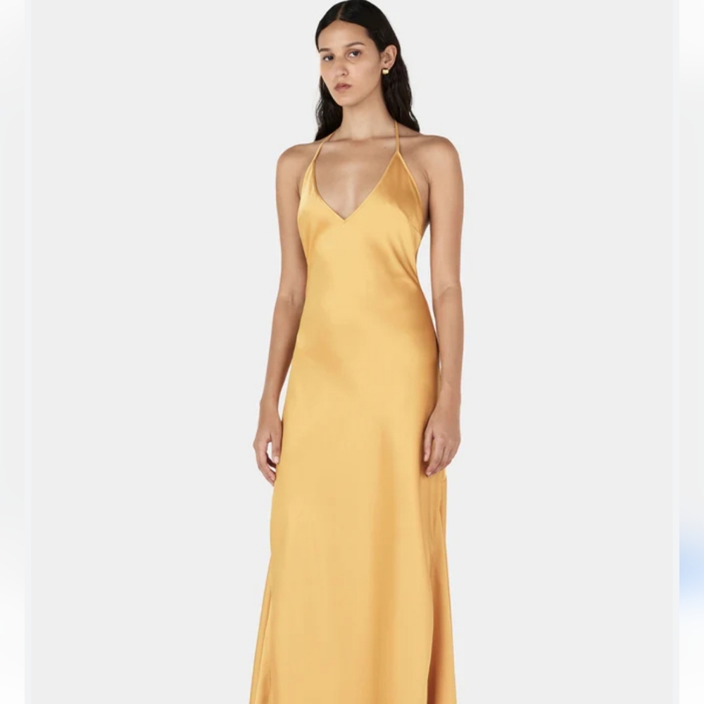 Hansen & Gretel Size 3 SILK Elegant Gold Slip Dress Ankle Length